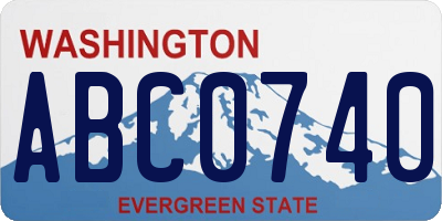 WA license plate ABC0740