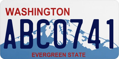 WA license plate ABC0741