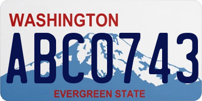 WA license plate ABC0743