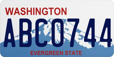 WA license plate ABC0744