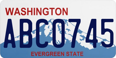 WA license plate ABC0745