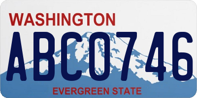 WA license plate ABC0746