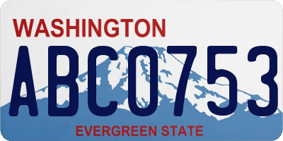 WA license plate ABC0753