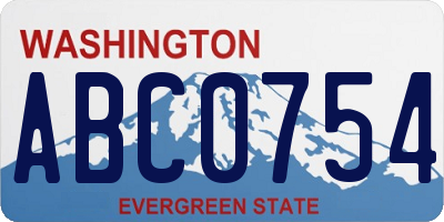 WA license plate ABC0754