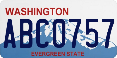 WA license plate ABC0757