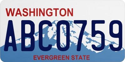 WA license plate ABC0759