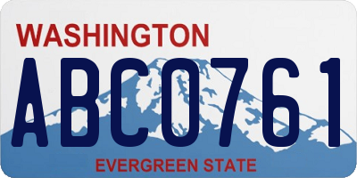 WA license plate ABC0761