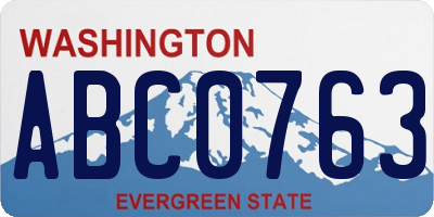 WA license plate ABC0763
