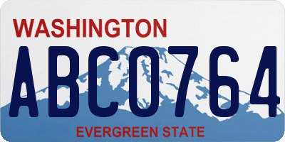 WA license plate ABC0764