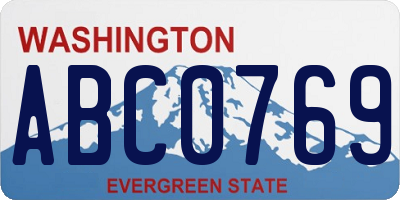 WA license plate ABC0769