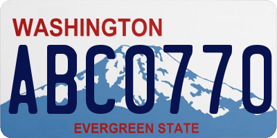 WA license plate ABC0770