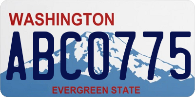 WA license plate ABC0775
