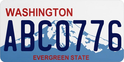 WA license plate ABC0776