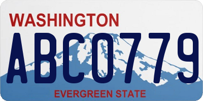WA license plate ABC0779
