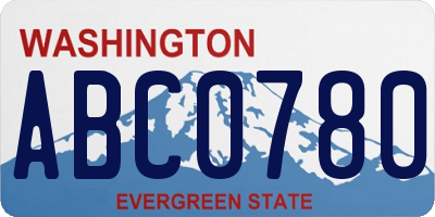 WA license plate ABC0780