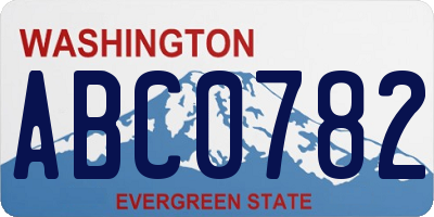 WA license plate ABC0782