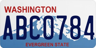 WA license plate ABC0784