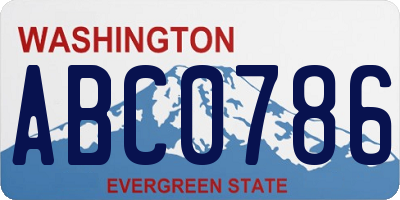WA license plate ABC0786