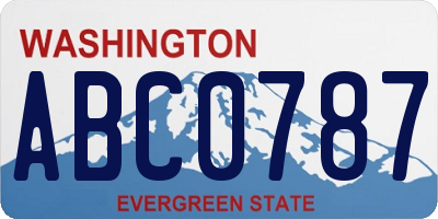 WA license plate ABC0787