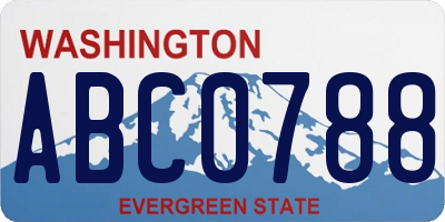 WA license plate ABC0788