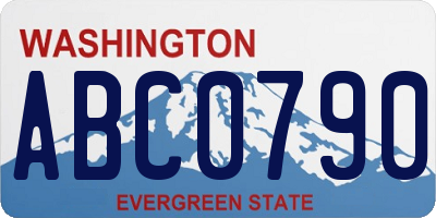 WA license plate ABC0790