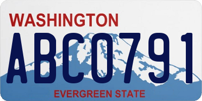 WA license plate ABC0791