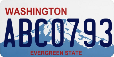 WA license plate ABC0793