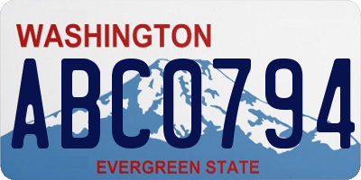 WA license plate ABC0794