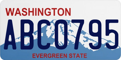 WA license plate ABC0795