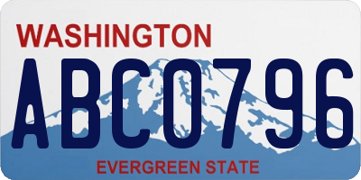 WA license plate ABC0796