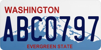 WA license plate ABC0797