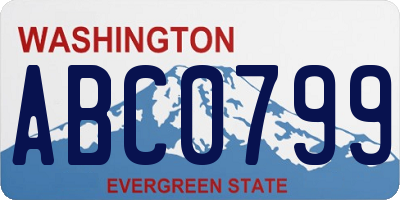 WA license plate ABC0799