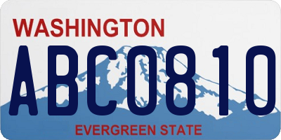 WA license plate ABC0810