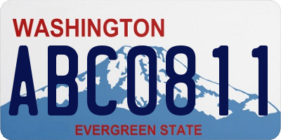 WA license plate ABC0811