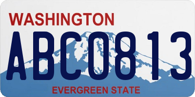 WA license plate ABC0813
