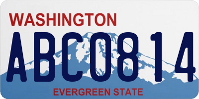 WA license plate ABC0814