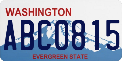 WA license plate ABC0815
