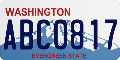 WA license plate ABC0817