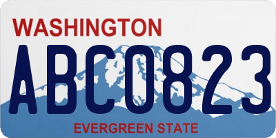 WA license plate ABC0823