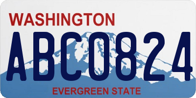 WA license plate ABC0824