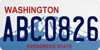 WA license plate ABC0826