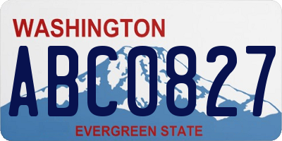 WA license plate ABC0827
