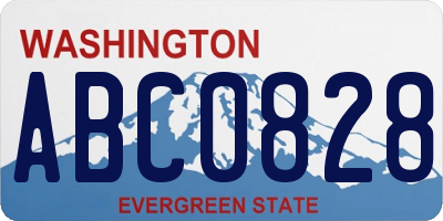 WA license plate ABC0828