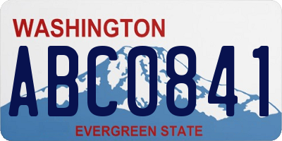 WA license plate ABC0841