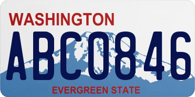 WA license plate ABC0846