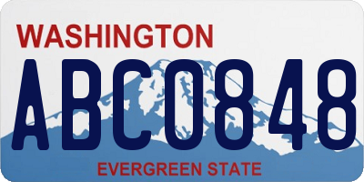 WA license plate ABC0848
