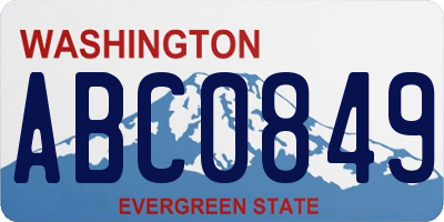 WA license plate ABC0849