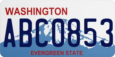 WA license plate ABC0853