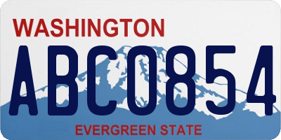 WA license plate ABC0854