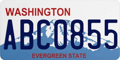WA license plate ABC0855